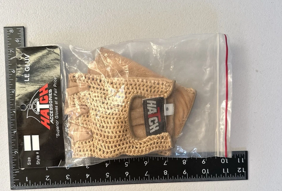 Vintage HATCH Accesorios Hombre Talla Pequeña Beige Cuero Guantes Foto 2 de 4