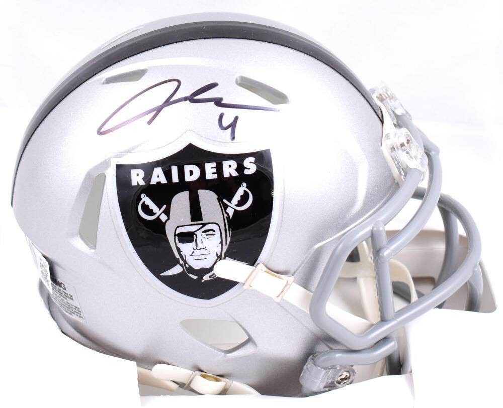 Aidan O'Connell Autographed Signed Las Vegas Raiders Aidan O'Connell Raiders Speed Mini Helmet-Beckett W Hologram *Thin 