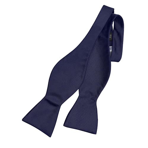 Men's Self-Tie Woven Bow Tie in Navy Blue for Tuxedo & Wedding
