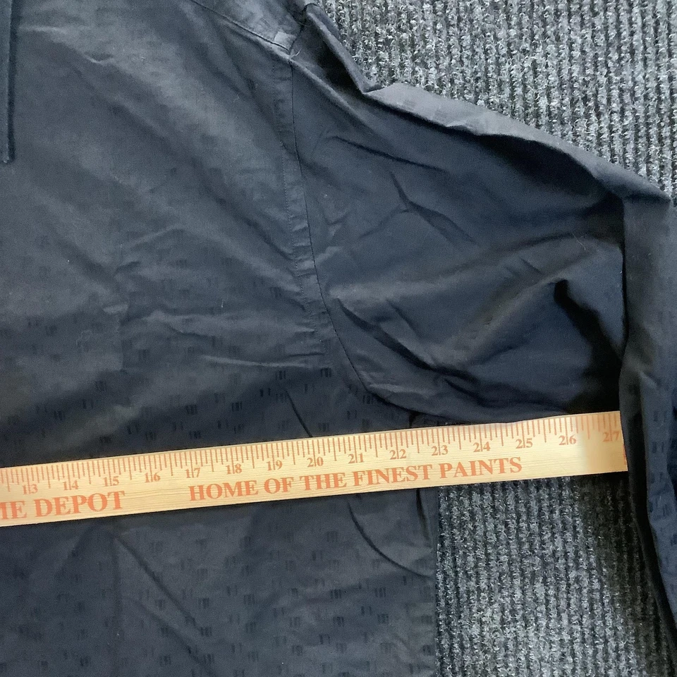 Camisa Brandini Para Hombres 2XL Negra Carbón Manga Larga Vestido Con Botones Jacquard Foto 4 de 4