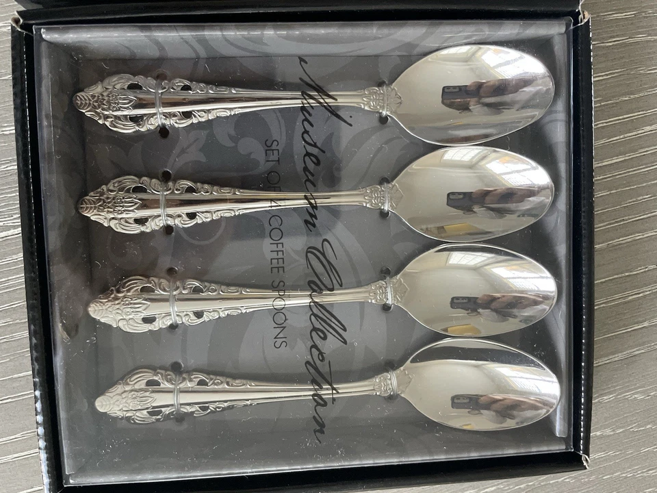 Cucharas de café y tenedores de frutas de acero inoxidable de colección de museo (nuevo) Foto 3 de 4