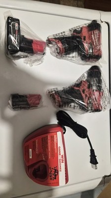 Milwaukee M12 12V Li-Ion Drill/Driver & Impact Kit w/ 1 Battery, Charger, Bag