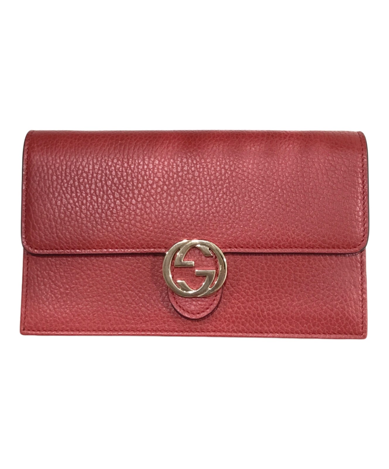 GUCCI Interlocking G Chain Shoulder Bag Red Leather Model 510314 SN2582 thumbnail 8