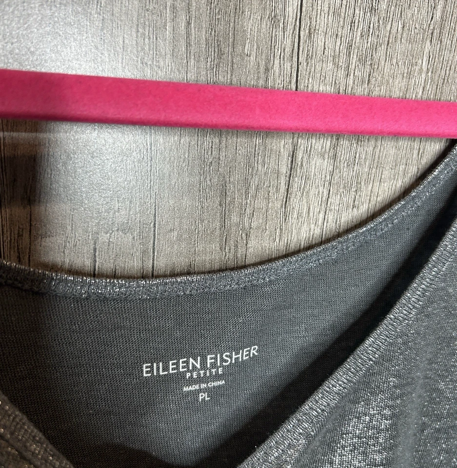 Camiseta sin mangas Eileen Fisher plateada para mujer grande pequeña lino orgánico sostenible nueva con etiquetas Foto 2 de 4