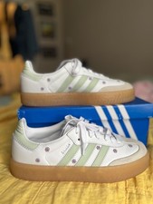 6.5 Adidas Sambae Floral Japan White and Green Sneaker Shoe