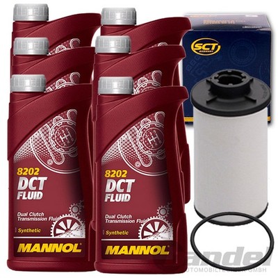 DOPPELKUPPLUNGSGETRIEBE-ÖLFILTER + 6L MANNOL DCT ÖL passend für VW 6-G DSG DQ250