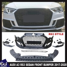 FRONT BUMPER RS3 STYLE LOOK PRIMER REPLACEMENT FOR AUDI A3 SEDAN 8V 2017-2020