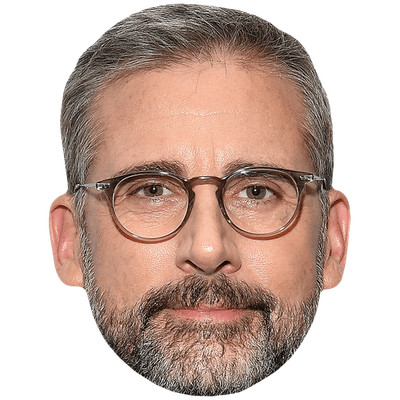 Steve Carell (Brille) Promi Maske, flaches Kartengesicht, Kostüm Maske