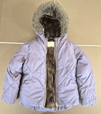 Old Navy Girls Puff Jacket Navy Blue Size S 6-7 Fur Lined