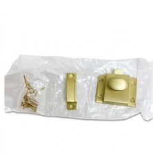 Signature Hardware SH55308SB Pitkin Cabinet Latch w/Oval Knob Brass Satin Finish