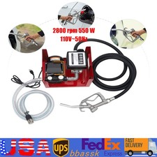 Electric Fuel Transfer Pump Self-priming Oil Diesel Pump 110V  Hoses  Nozzle
