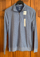 Men's NEW Sonoma Long Sleeve Blue 1/4-Zip Supersoft Pullover - M
