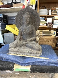 Vintage Carved Stone Buddha