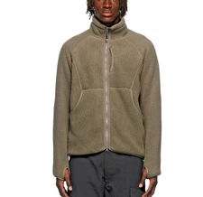 Snow Peak Khaki Sherpa Jacket, Zip Up, Thermal Boa Fleece