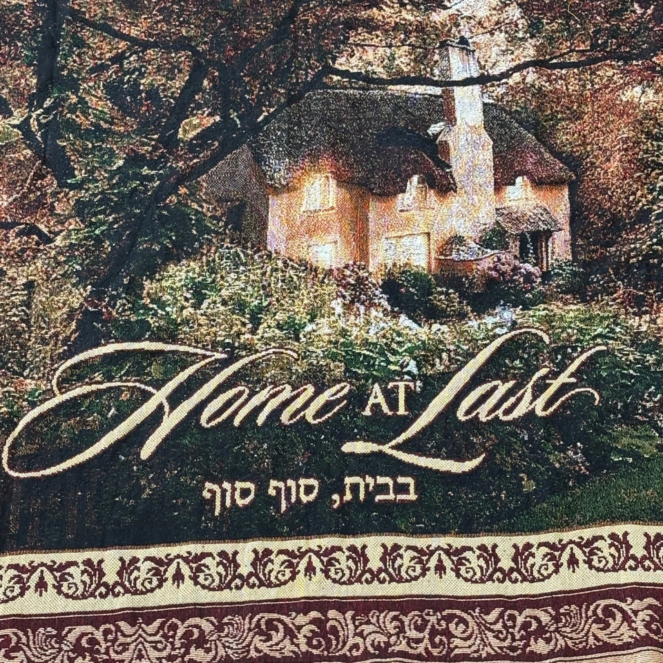 Equipo de Oración de Jerusalén Judaica Hogar por fin Manta Tejida Escena de Casa de Campo Foto 2 de 4