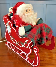 Telco SANTA IN HIS SLEIGH Motion-ette Animated Light Up Musical Christmas Figure