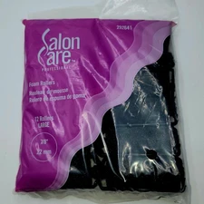 Salon Care Professional Foam Rollers Large 12 Pack Black 7/8" (22mm)