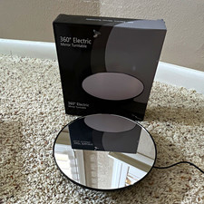 360 Electric Mirror Turntable Display Stand, Black , USB, 2-4 RPM