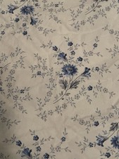 Ralph Lauren Queen Sheet Set Floral Blue Cottage White Cotton - Flat Fitted