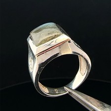 925 Silver Synthetic Stone Ring SIze 9 10.2g