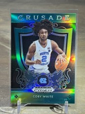 2019 Panini Prizm Draft Picks Coby White Crusade Yellow Green #/249 UNC Hornets