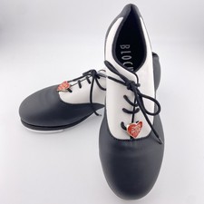 NEW Bloch Tap Shoes Black White Leather Women s 4.5M Mega Taps Excellent Cond.
