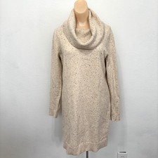 Loft Womens Cowl Neck Sweater Dress Medium Boho Earthy Granola Cottage Indie
