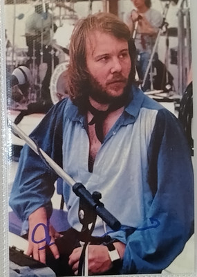 AUTOGRAPH BENNY ANDERSSON PHOTO ABBA HAND SIGNED PIANO SWEDEN LEGEND MUSIC LIVE