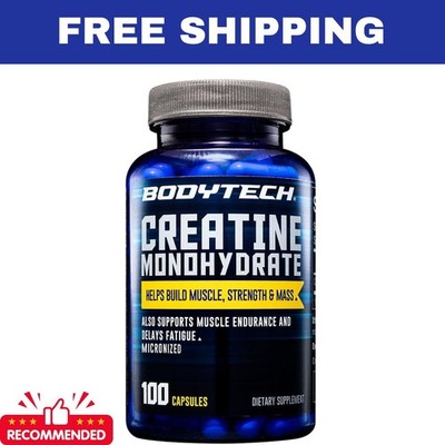 BodyTech Creatine Monohydrate 100 Capsules Muscle Growth Strength Performance