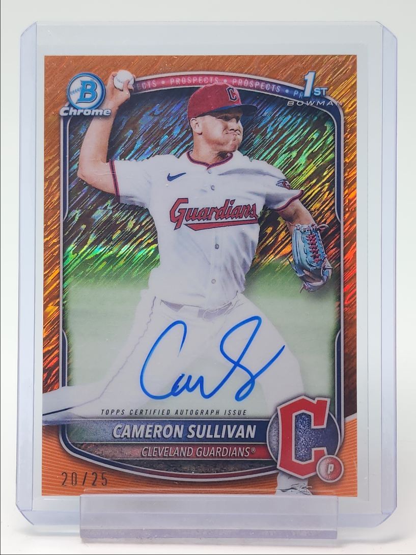 CAMERON SULLIVAN 2025 BOWMAN CHROME 1ST ORANGE SHIMMER AUTO /25 Q4071