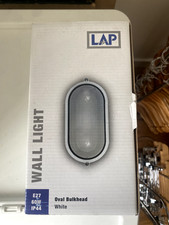 6x LAP Outdoor Oval Bulkhead Wall Lights White IP44 60W – New (Screwfix) 1 Spare