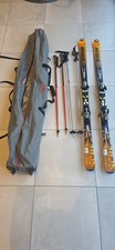 Solomon scream 10 pilot 186 skis, bindings snow & rock  Wheeled bag poles set