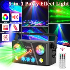 5in1 Disco Effect Lighting RGB LED Beam DMX DJ Party Stage Laser Projector Light