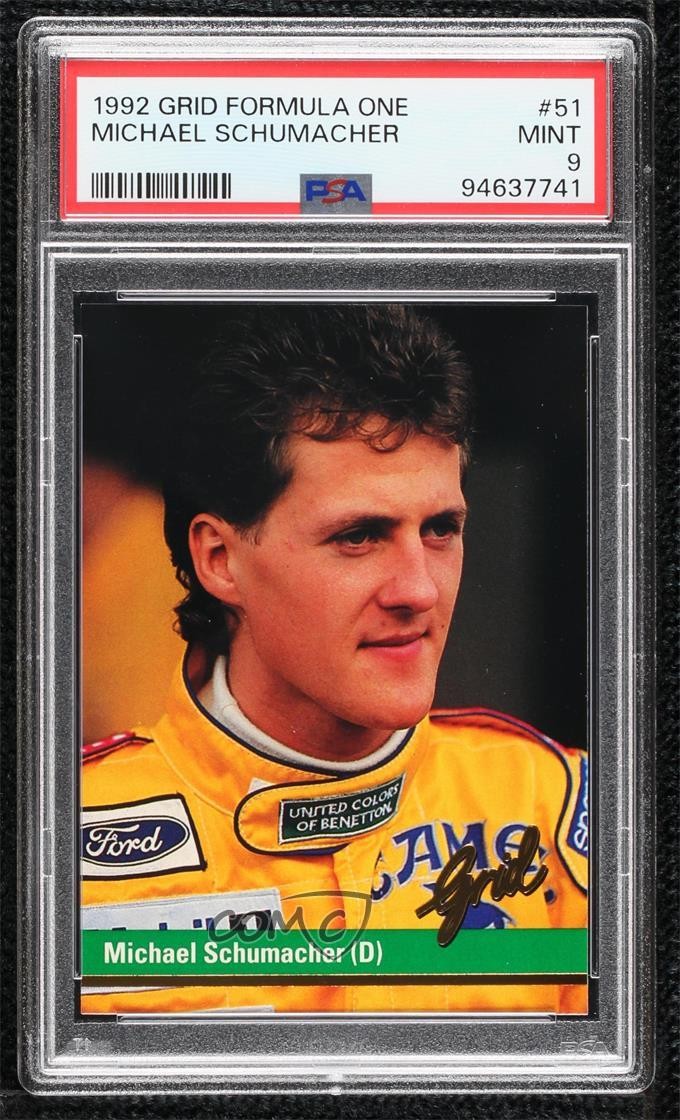 1992 Grid Motorcard Formula 1 Michael Schumacher #51 PSA 9 MINT 0p1e