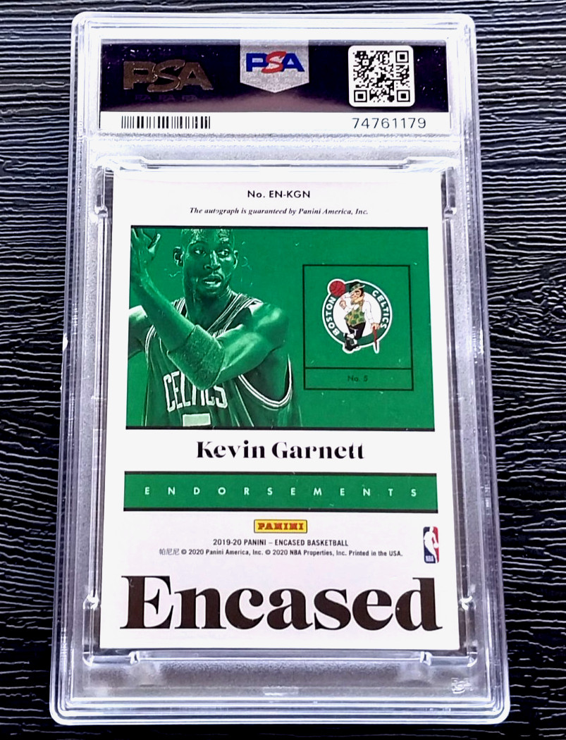 2019 PANINI ENCASED KEVIN GARNETT ENDORSEMENTS AUTO /25 #ENKGN PSA 8 PSA DNA 10 view 4