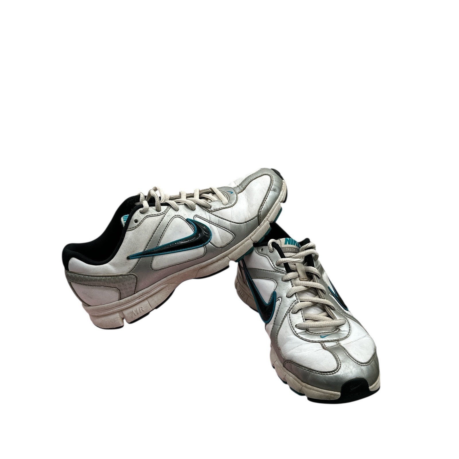 Nike Track Star Running Shoes Sneakers Women's US 8 White Silver Blue Athletic