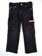 TRUE RELIGION Boys Jeans Ricky Relaxed Straight Cargo Size 5 Streetwear Designer