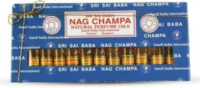 Shri Sai Baba Nag Champa Natürliches Parfümöl, langanhaltendes Spray, 6/12...
