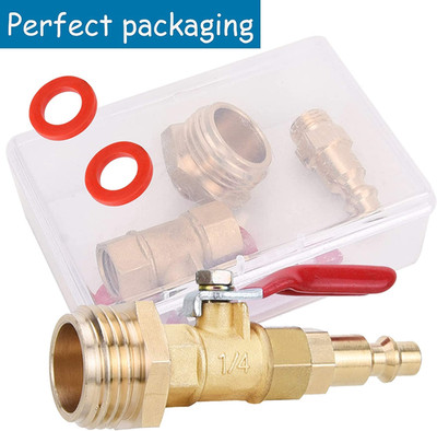 RV Winterize Blowout Adapter Kit - 1/4'' Male Quick Connect Plug and 3/4'' Male...
