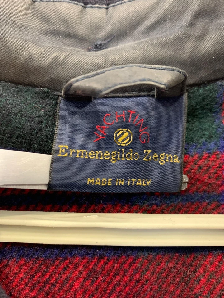 Abrigo de Lona de Lana Ermenegildo Zegna Yachting Hombres Se Ajusta XXL Azul Marino Toggle Italia #130 Foto 3 de 4