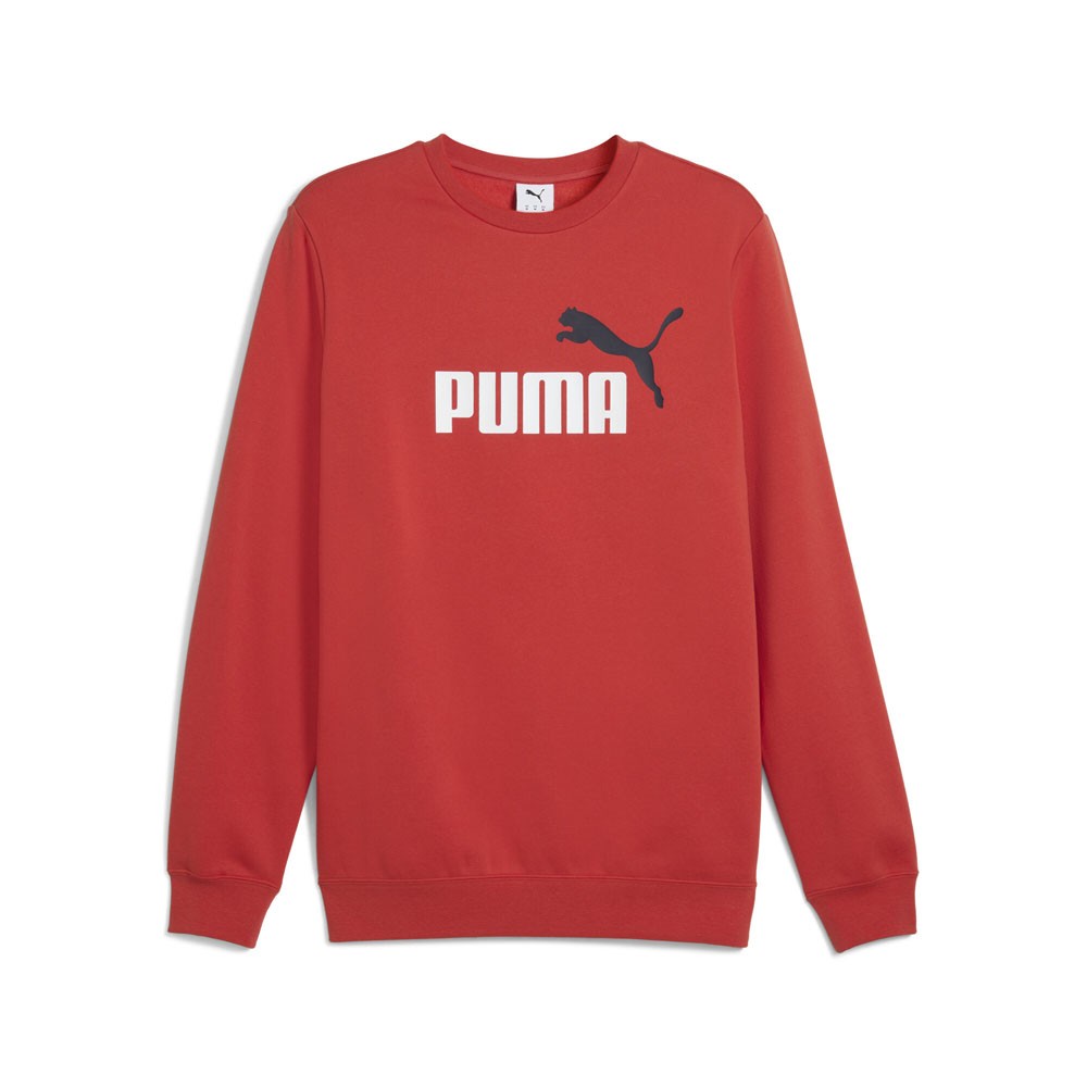 PUMA Essentials 2 Color No. 1 Logo Crew Neck Sweatshirt Mens Red  68470915