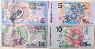 SURINAM / SURINAM Lot de 2 Billets 5 et 10 Gulden Pick 1146 et 147 NEUF