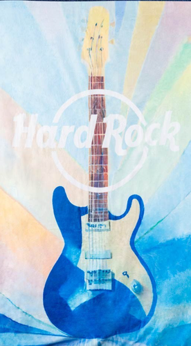 Hard Rock Guitar Blanket Sherpa Fleece Watercolour Cafe 50" x 60" BNWT Multi - Picture 6 of 6