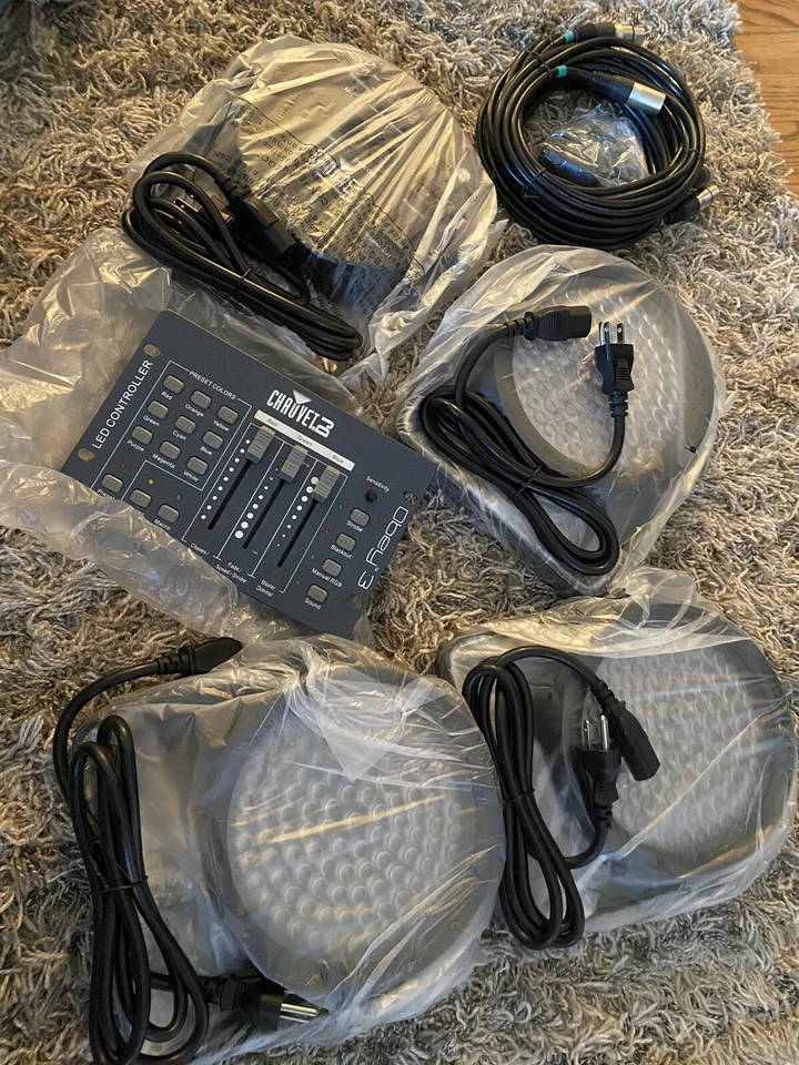 (4) Chauvet SLIMPACK 56 Slim Par Cans+Obey3 Controller+Carry Bag+Cables NEW - Image 2 of 4