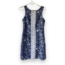 Lilly Pulitzer x Target Upstream Fish Print Sheath Dress 6 Blue Nautical Cruise