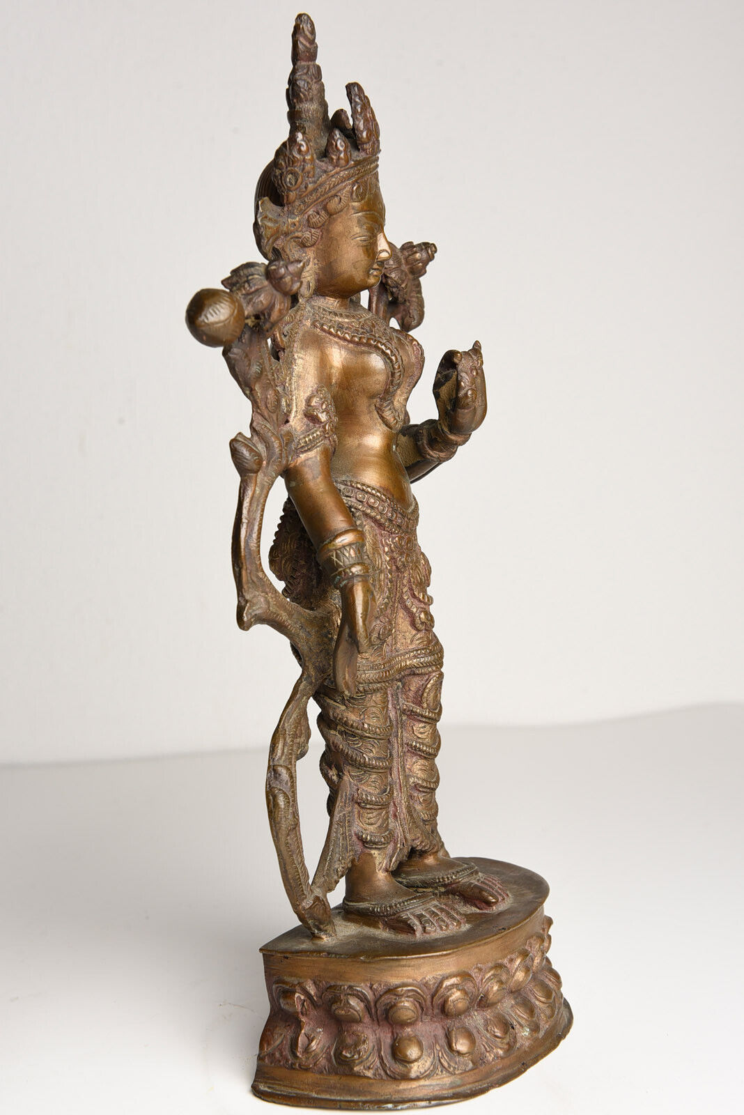 Buddhistische Göttin 29 cm Bronze,Tibet Ne, Akt Nude Yoga Buddha Tara B215