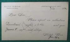 Estate Sale ~ Vintage Banking Postcard - Kipp Bros. Importers, Indianapolis, Ind