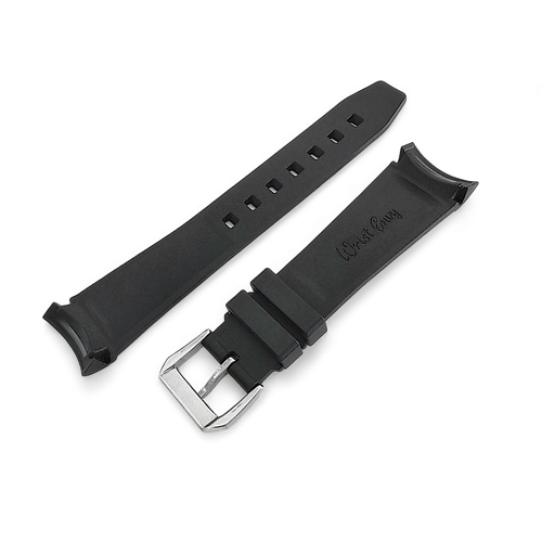 Curved End FKM Rubber Divers Watch Strap Band 20mm 22mm Black Green Orange Blue - Picture 29 of 48