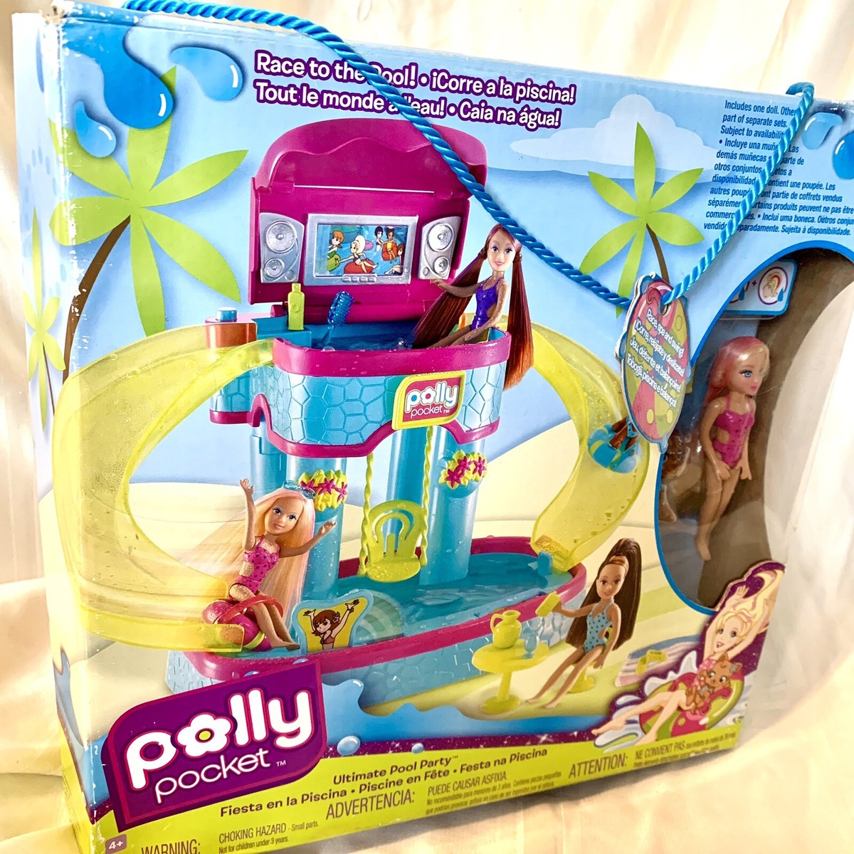 Polly Pool Polly Pocket Dolls Polly Pocket Fete A La Piscine Playset - Includes ...
