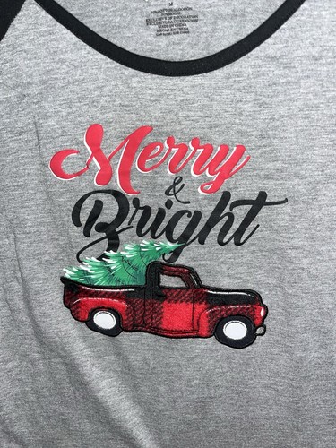 "Merry & Bright" Christmas Pajama Shirt, size youth medium, Holiday #Famjams - Bild 2 von 4